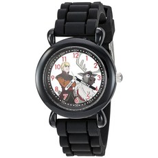 Disney 겨울왕국 아동용 플라스틱 타임 티쳐 아날로그 쿼츠 실리콘 스트랩 시계 퍼플 네이비 퍼플 쿼츠 시계, 블랙