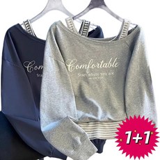 1 + 1 여성티셔츠 긴팔티 블라우스 맨투맨 티 캐주얼 ASE26030415 39