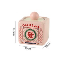 復古陶瓷煙灰缸 財運發財 國潮 大容量帶蓋防飛灰 擺件 八方來財, 烟灰缸-大發粉色,400ml, 1個