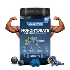 DC Renvox 크레아틴 모노하이드레이트 젤리 5000mg 남성 및 여성용 비건 크레아틴 젤리 힘 근육 에너지 지원 L-타우린 베타인 알파, DC Renvox 크레아틴 모노하이드레이트 젤리 500, 1개