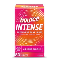 Bounce 인텐스 드라이어 시트 바이브런트 블룸 60개 향기 부스팅 288716, 80 Count (Pack of 1)