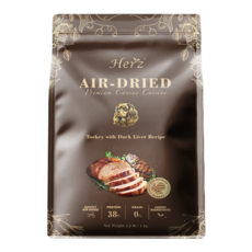 Herz 真空乾燥犬糧 美饌火雞佐頂級鴨肝 高蛋白低敏無穀 全齡犬適用, 1kg, 1個, 火雞肉、鴨肉