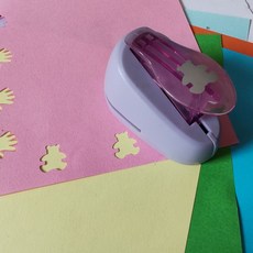 YOLQ兒童DIY壓花器工具，印花機邊紋鏤空壓花器，直角圓角壓花機, 99S小熊, 1個