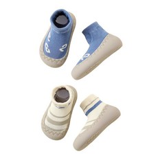 BEHELE 아기 유아 미끄럼 방지 양말 신발 미끄럼 방지 바닥 슬리퍼 남아 여아 첫 걷기 2쌍 Style7