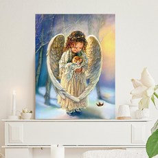 큰귀멍멍 예쁜 DIY 보석 십자수 캔버스형 비즈공예 50x40cm, 40*50cm, 1개