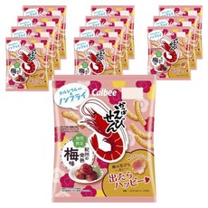 Calbee 卡樂比 蝦條 紀州熟梅味, 12個, 64g