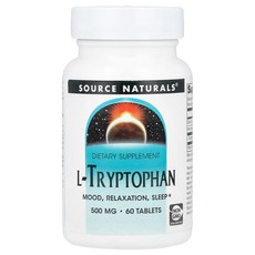 Source Naturals l-트립토판 500mg 60정(1정당 166mg) Naturals (소스 내추럴스), 60정, 1개