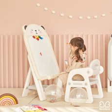 베네베네 러블리 유아 아기 자석보드 자석칠판 높낮이조절 화이트보드 의자 세트, 러블리 베어 보드+의자 세트, 1개
