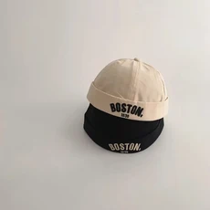 신상할인판매 새 글자 자수 어린이 도커 캡 레트로 힙합 돔 멜론 모자 유아용 여름 부드러운 면 어린이 남아 여아 비니 최고의품질최대로싸게