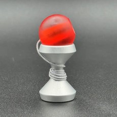 劍玉 技巧球 指尖劍玉 ADHD玩具 益智 手指運動神器 便攜 解壓玩具, 1個, 珊瑚紅/銀（送佈袋）