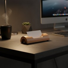 인밸 원목 명함꽂이 데스크 오거나이저 사무실 책상 정리 수납 홀더, 2개, 1단