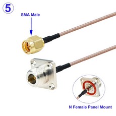 RG316 SMA 암패널 동축 커넥터 RF 피그테일 LTE 확장, 1M, 1개, N F PN to SMA M