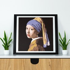 플레이어바웃 DIY 명화그리기 유화 그림 20 x 20 cm, 진주귀걸이를 한 소녀 (BX3248), 진주귀걸이를 한 소녀 (BX3248), 1개