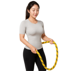 초이세 스프링 고탄성 뱃살 다이어트 훌라후프, 옐로우, 1개, 1.5kg