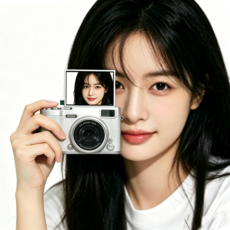 Y2K 감성 디지털 카메라 고화소 사진기 16배 줌 128G SD카드 포함, 화이트