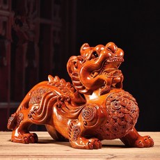 花梨木 貔貅 擺件 整木精雕, 如圖所示, 1個