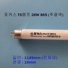 포커스 T5 28W 주광색(865) 슬림형광등 1149mm [오스람 필립스 동일사양], 5개, 주광색