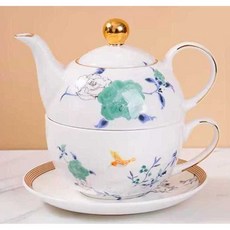 본차이나 찻주전자 빈티지 영어 홈카페 티포트 대용량 모란, 1개, 모란의집