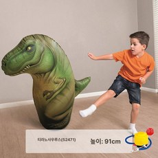 공기 샌드백 아동 아이 팽창식샌드백 제품 복싱 에어샌드백 팽창식 펀치백 체육 주입, 1개, 5.티라노사우루스 렉스 [무료 풋 펌프]