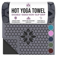 Clever Yoga 미끄럼 방지 요가 타월 매끄러운 양면 디자인 더 나은 그립 대형 사이즈 185.4 x 66cm (73 26인치) 부드러운 스웨이드 극세사 수분 흡수 소재, 회색