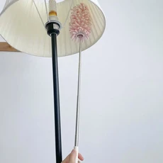 텔레스코픽 길이 먼지 떨이 마이크로 화이버 셔닐 실 홈 스테인레스 제거 강철 먼지 브러시 천장 청소, 01 분홍색