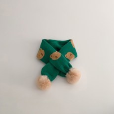 ᴅ.ʏ sʜᴏᴘ 台灣製兒童小熊造型針織毛線圍巾 寶寶保暖圍脖 男女童通用