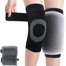 블루니즈 극세사 기모 안감 인조퍼 방한 무릎 보호대 스트랩형 2p한세트