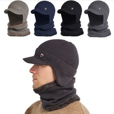 CNS 윈터로드 모자 넥워머 세트 겨울 방한 골프 스포츠 귀, 네이비