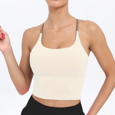 가슴 쿠션이 있는 고탄력 스포츠 브라 요가 브라 피트니스 조끼 카미솔 탑