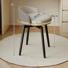 의자 북유럽 디자인 스툴 원형 침실 현관 벤치 수납형, 그레이 가죽+진회색 블랙 360 회전형