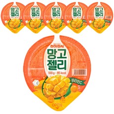 진주햄 천하장사 망고 젤리 100g 쁘띠첼 푸딩 컵젤리, 6개