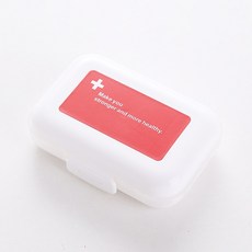 日日好事 藥品盒 便攜式密封收納盒, 藥品盒－雙層多格－紅色（無貼紙）, 1個