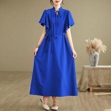 ZENCY 젠시 달린 반팔 롱원피스 여성 하객룩