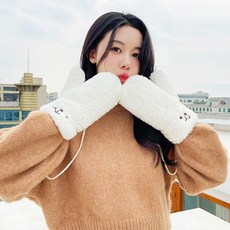 휼루장 포근한 벙어리장갑 여성 뽀글이장갑