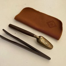 【 199出貨】高端茶夾 功夫茶杯鑷子 茶夾子 茶具配件 實木茶叶夾子 喝茶工具, 黑檀茶夾+黑檀佛手茶勺+茶巾, 1個