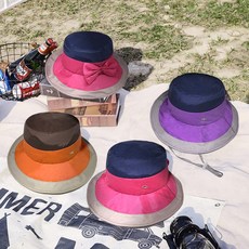 국내산 휴대용 아웃도어 등산 모자 봄 벙거지 사파리 챙끝와이어 여성 여자 접이식 방수 휴대용 원단 비써클, 본상품선택