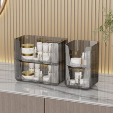 DIU 輕奢長方形塑料桌面收納盒香水香薰展示架化妝品桌面收納盒, 1個, 正方形