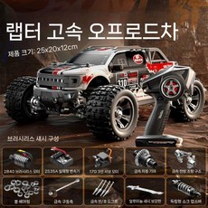 입문용 알씨카 무선 조종 픽업 패키지 빠른 기본 RC카, 1 전기 패키지 (리모컨 배터리), 1/18 랩터 플라워레드 75KM/H
