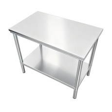 준비 및 작업용 스테인리스 스틸 테이블 50.8 x 80cm(20 x 31.5인치) 상업용 주방 작업대 BBQ 주방 가정 및 차고용 선반 아래 포함 튼튼한 프레드 메탈, 준비 및 작업용 스테인리스 스틸 테이블, 50.8 x