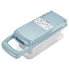 多功能刨絲器切菜神器，多種刀片快速切丁切絲切片，廚房必備, 寧靜藍(14件組), 1套