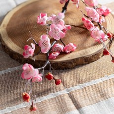 매화 조화 유니크 가지 90cm 3컬러 인테리어 봄 꽃 장식 소품 촬영 꾸미기, 화이트, 1개