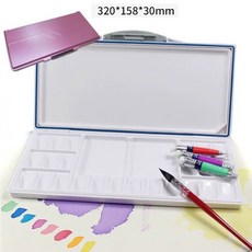 顏料盒顏料保濕盒分裝盒 水彩保濕調色盒33格18折疊式水彩顏料水粉多功能調色盤密封調色板, 26格（深紅色）, 1個