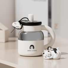 호밍사이 316 스테인리스 백일몽 개념 설계 보온병 스틸 독립 여과실, 화이트(Girl), 1개, 800ml