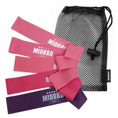 미드브로 루프밴드 탄력 고무 라텍스 밴드 5종 파우치 세트, 블라썸, 1개