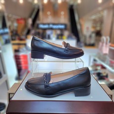 허시파피 여성 발 편한 3cm 몰드굽 크리스탈 스트랩 세미정장 로퍼 3F26404-6_CA