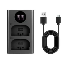 캐논 EOS 5D Mark II IV R 6D LCD 듀얼 충전기 타입 C용 LP-E6 배터리, 01 검정색