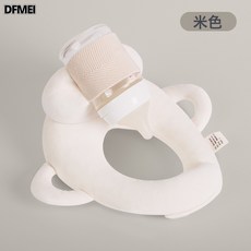 DFMEI 懶人餵奶神器哺乳新生兒寶寶牀上躺着吃奶瓶固定支架嬰兒多功能枕, 純米色喝奶墊
