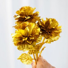 더라임코리아 금 카네이션 골드 꽃 어버이날 스승의날 DIY 만들기 재료, 3개