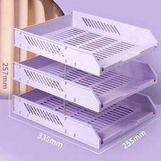 공구 정리함 CA601 3단 툴벨트 수납 이동식 보관함, 1개, 3단 파일 스탠드 모란디 퍼플, 기본 색상