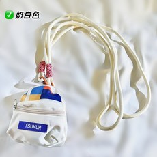 TSUKUR 多巴胺手機掛繩包, 奶白色（格紋拼色）, 1個